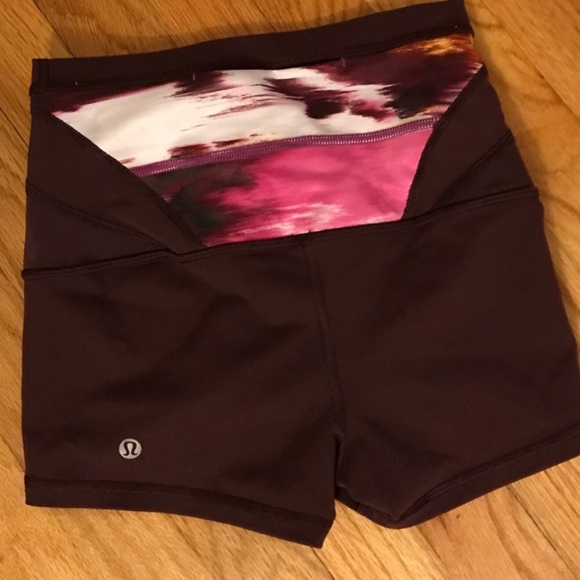 Lululemon maroon boogie shorts - Picture 3 of 4